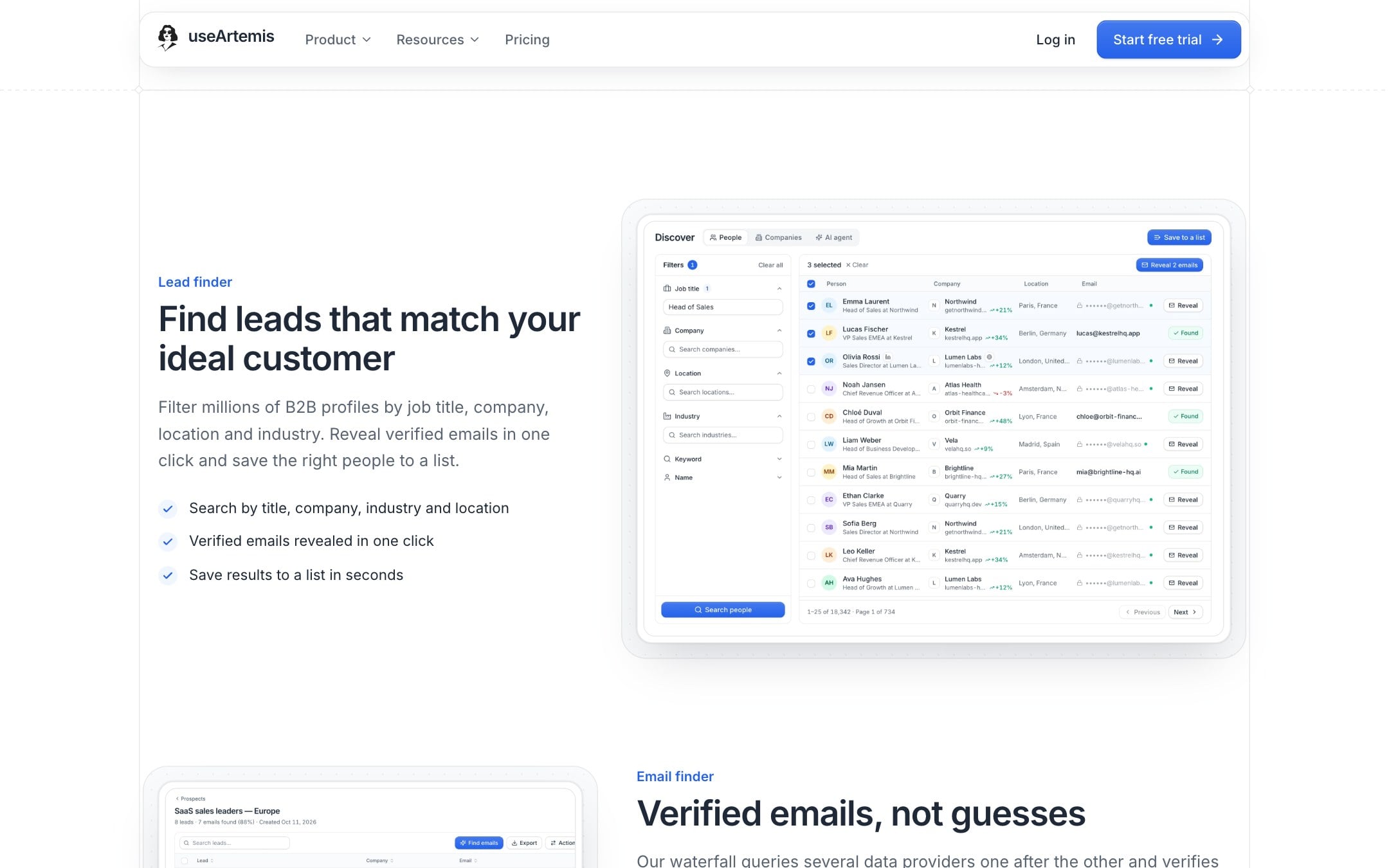 useArtemis lead finder